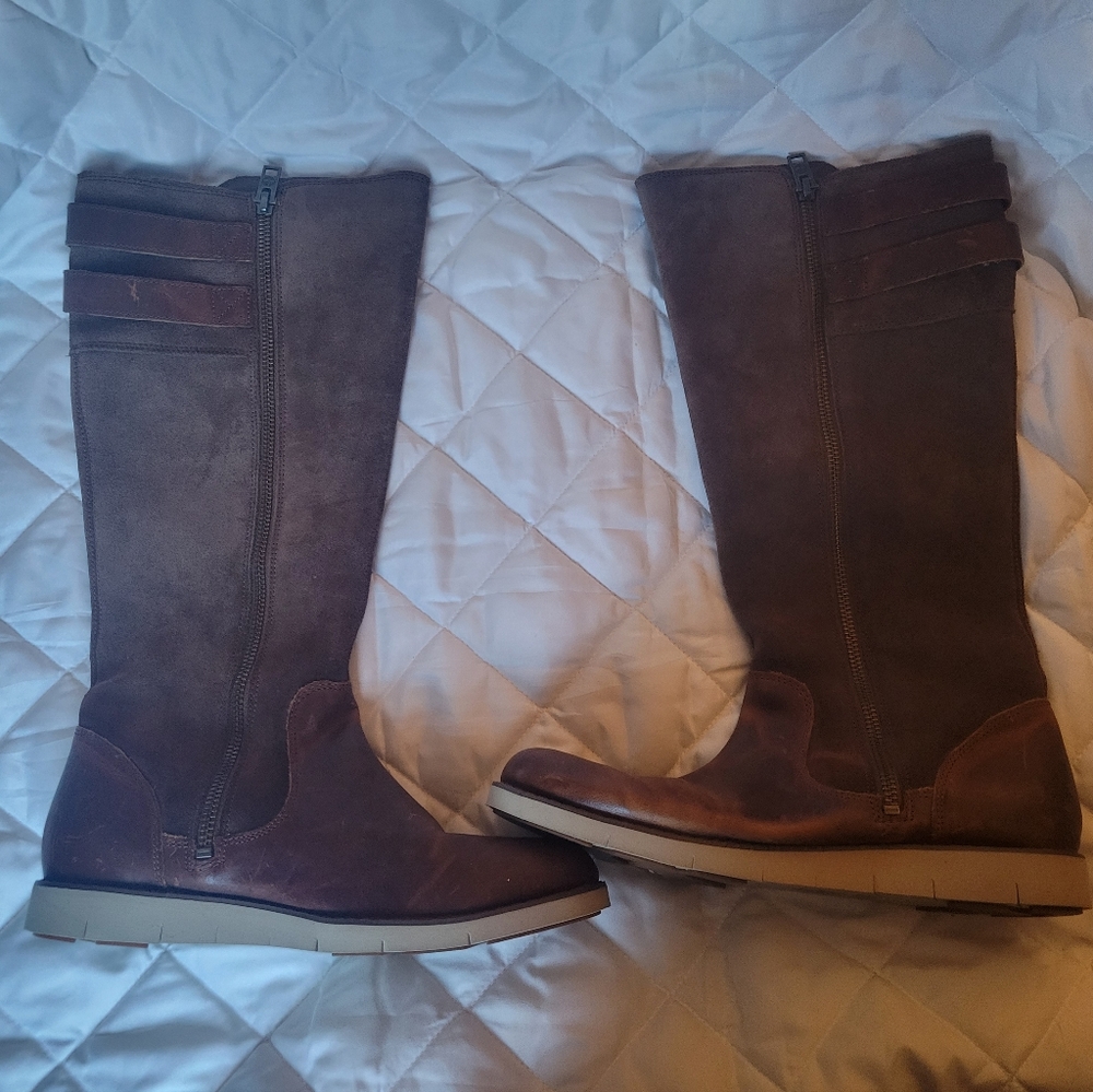 Brown Timberland Calf Length Boots